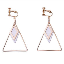 Load image into Gallery viewer, European and American Fashion Vintage Hollow Out Triangle Marble Round Beads Leaf Earrings For Woman Girls Jewelry
