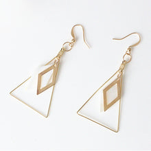 Load image into Gallery viewer, European and American Fashion Vintage Hollow Out Triangle Marble Round Beads Leaf Earrings For Woman Girls Jewelry