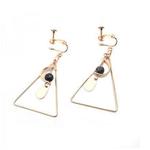Load image into Gallery viewer, European and American Fashion Vintage Hollow Out Triangle Marble Round Beads Leaf Earrings For Woman Girls Jewelry