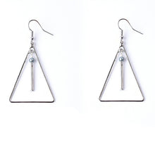 Load image into Gallery viewer, European and American Fashion Vintage Hollow Out Triangle Marble Round Beads Leaf Earrings For Woman Girls Jewelry