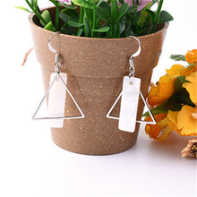 Load image into Gallery viewer, European and American Fashion Vintage Hollow Out Triangle Marble Round Beads Leaf Earrings For Woman Girls Jewelry