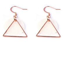 Load image into Gallery viewer, European and American Fashion Vintage Hollow Out Triangle Marble Round Beads Leaf Earrings For Woman Girls Jewelry