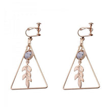 Load image into Gallery viewer, European and American Fashion Vintage Hollow Out Triangle Marble Round Beads Leaf Earrings For Woman Girls Jewelry